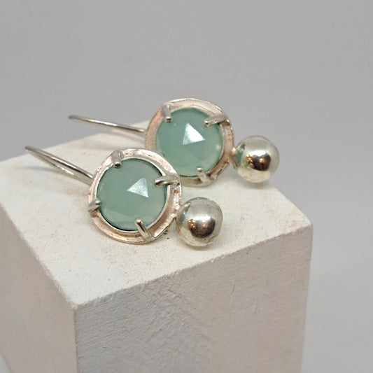 Aqua chalcedony earrings