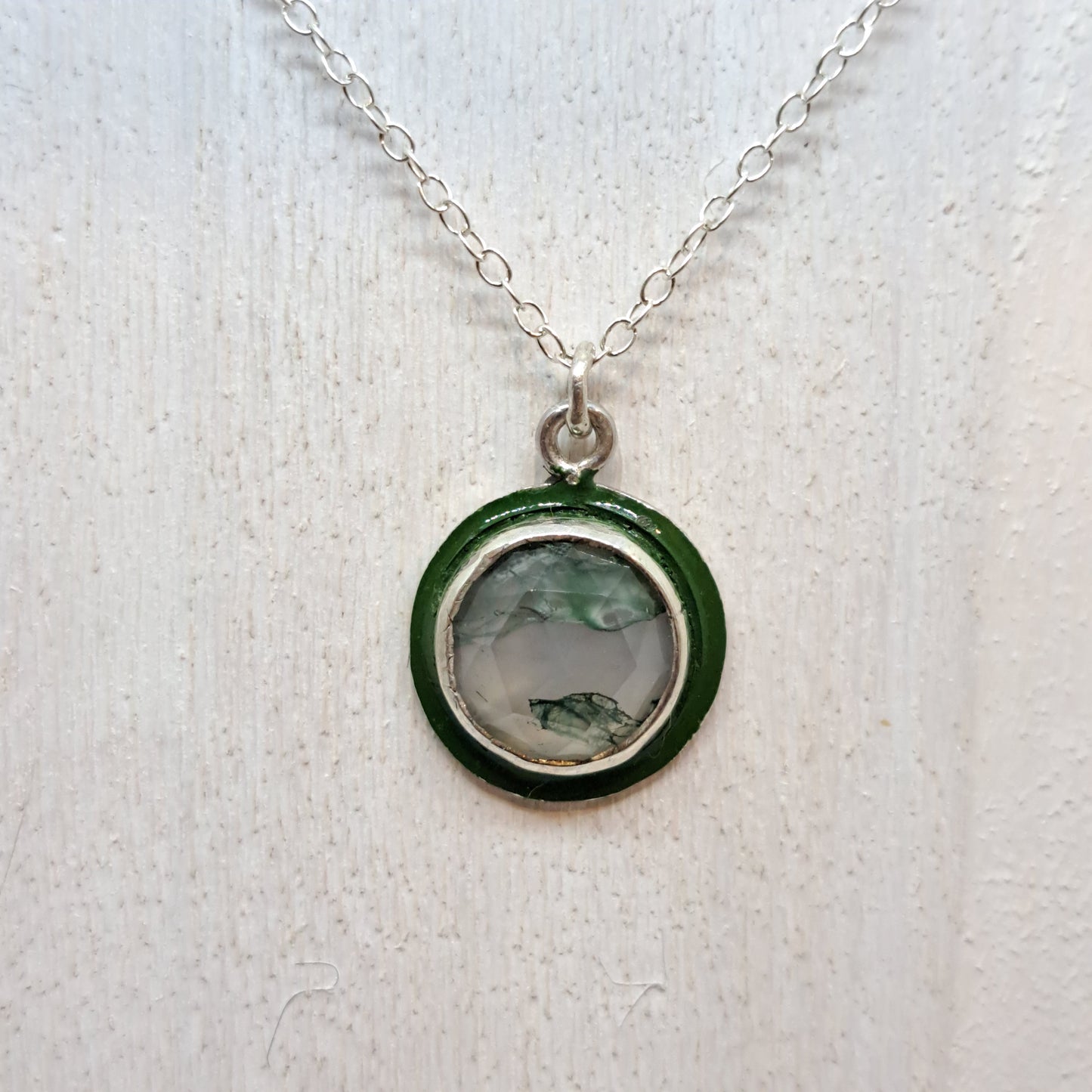 Moss agate pendant